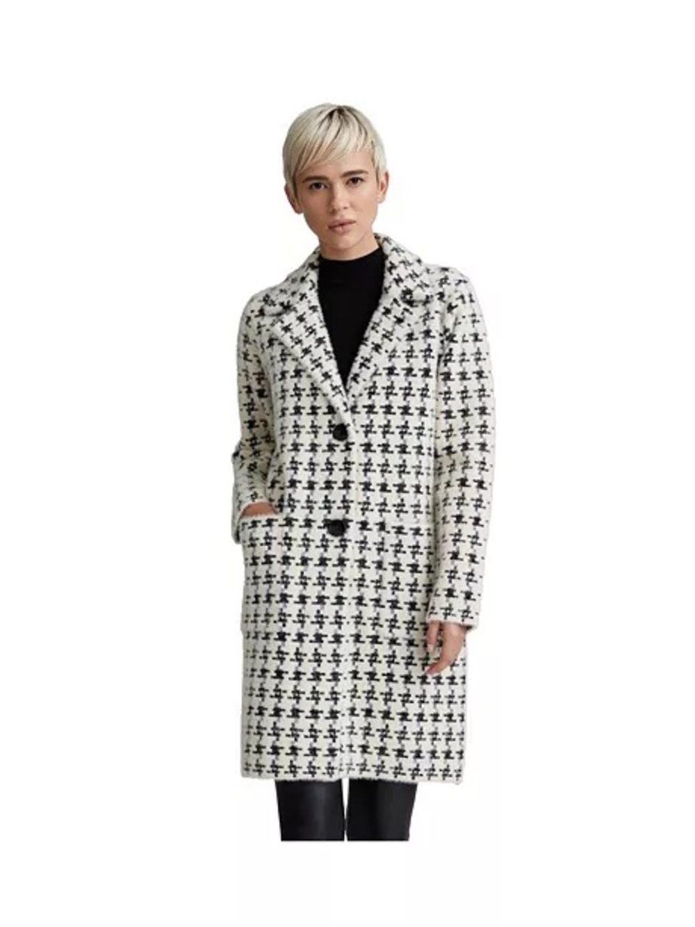 NWT NVLT Single Breasted Houndstooth Coatigan Jacket